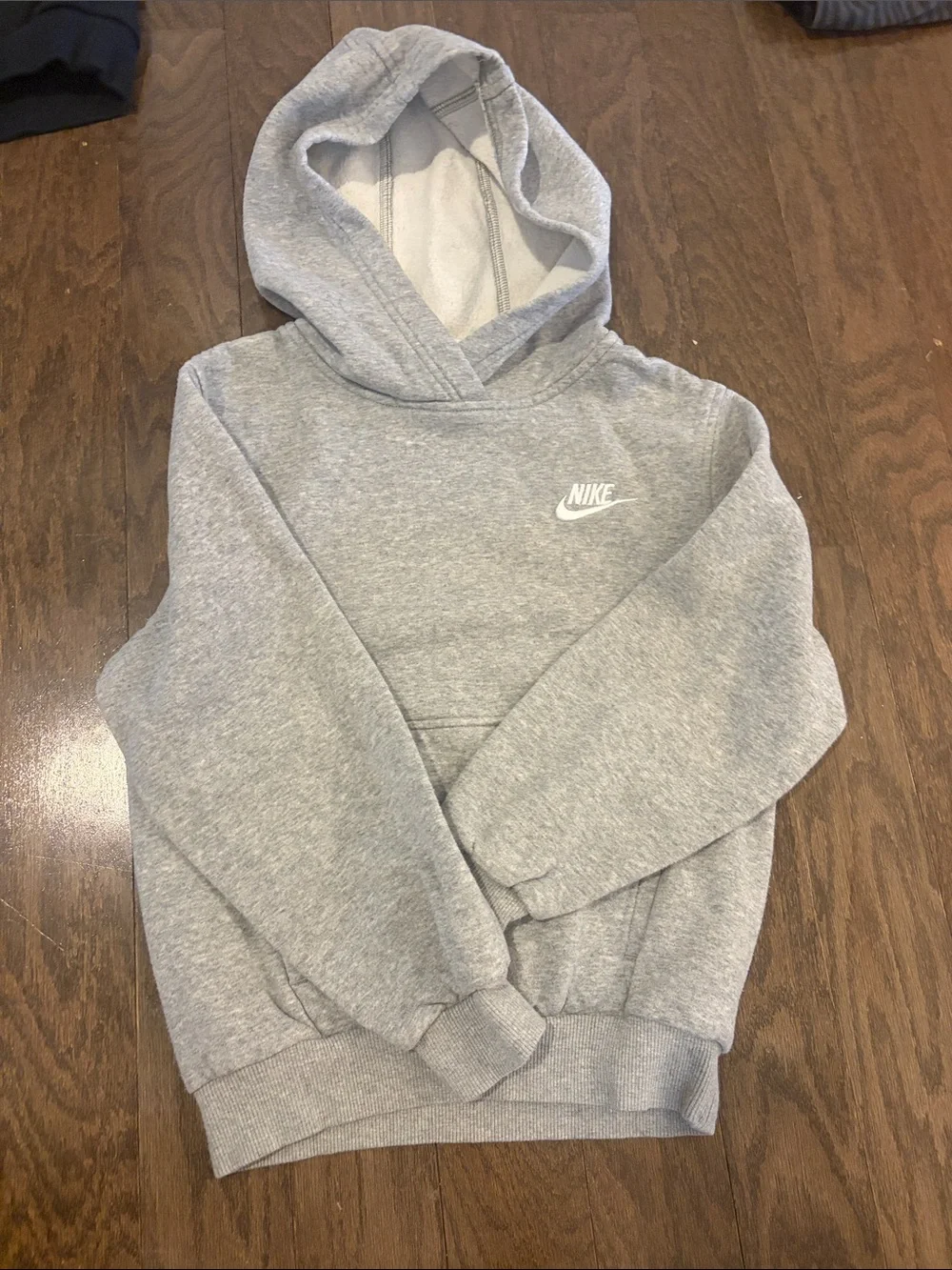Nike Grey Kids Hoodie with White Logo